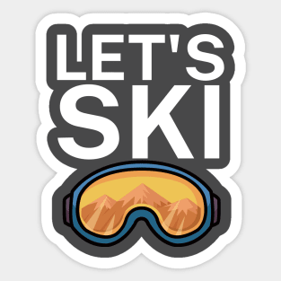 Lets ski Sticker